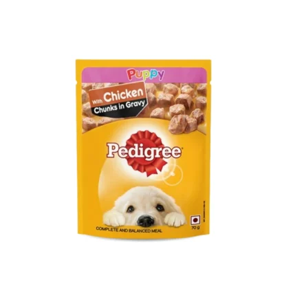 Pedigree Puppy Wet Dog Food, Chicken Chunks in Gravy 70g
