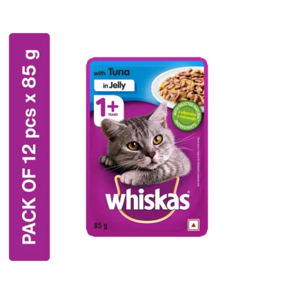 Whiskas Wet Cat Food for Adult Cats, Tuna in Jelly