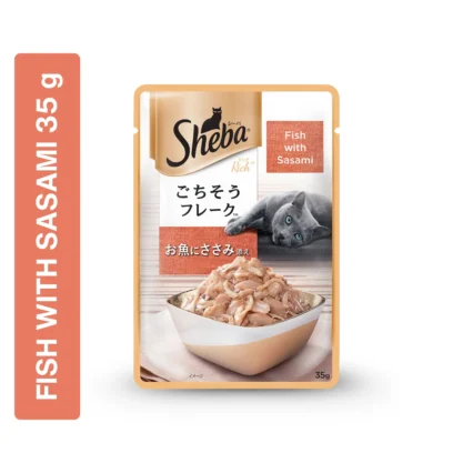 Sheba Premium Wet Cat Food, Fish with Sasami