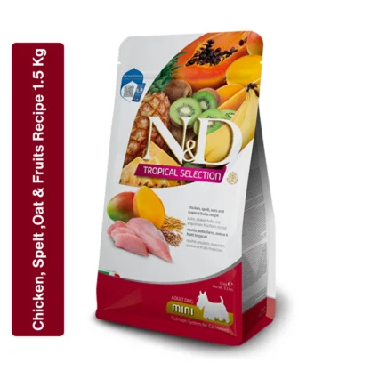 Farmina N&D Ocean Chicken, Spelt ,Oat & Tropical Fruits Recipe (Mini Breed) Adult Dry Dog Food